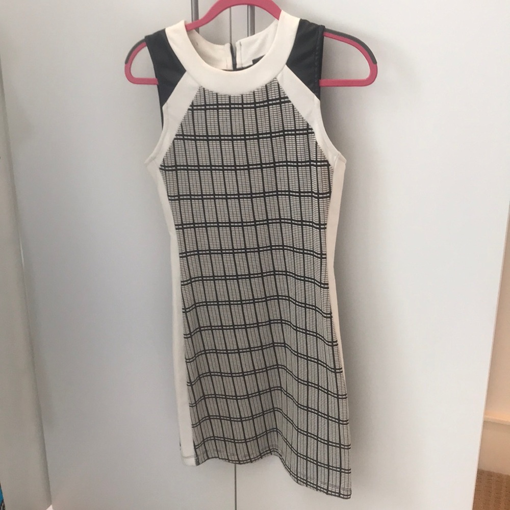 Dex dress worn once leather shoulder detail